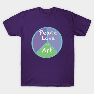 Peace love and Art purple version T-Shirt